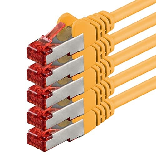 1aTTack.de 5x 2m - Câble patch câble réseau Cat 6 Cat6 RJ45 SFTP - jaune