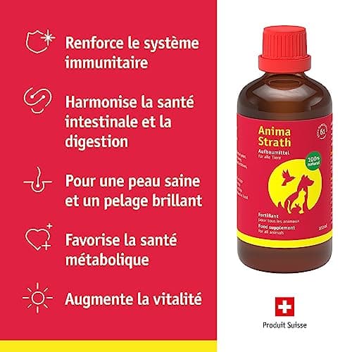 Anima-Strath Liquide pour chiens et chats - 61 micronutriments, vitamines, minéraux, acides aminés et qualités prébiotiques | Soutient l'immunité et la digestion | Complément Alimentaire Multivitaminé