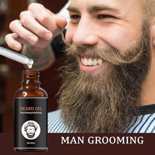 Pemarlis Huile Stimulante pour Barbe et Moustache,Huile végétalienne pour barbe,Soin naturel de barbe pour homme,Hommes Sérum De Croissance De Barbe Stimuler La Croissance, 30ML