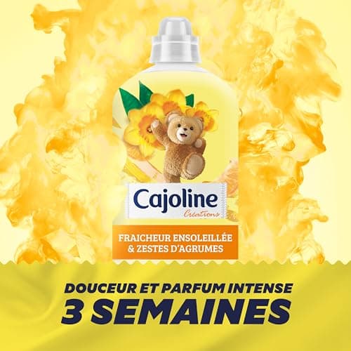CAJOLINE - Adoucissant en bouteille - 60 lavages - Fraîcheur ensoleillée et zestes d'agrumes - douceur intense et parfum longue durée