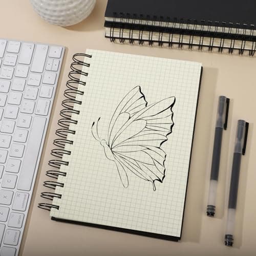 Yarotm Spirale Carnet A5 - Cahier de Note Petit Carreaux 1 Pièce - Carnet de Notes A5 100g / m2 Papier - 240 Pages Cahier a Spirale Carreaux 5mm - A5 Bloc Note Croquis Journal Rigide, Noir