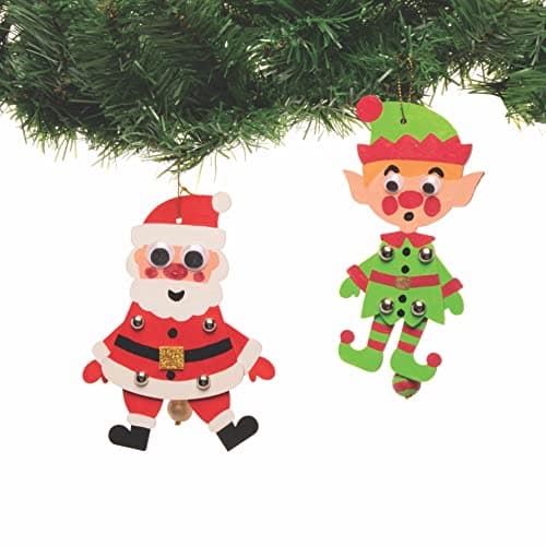 Baker Ross FC192 Marionnette Enfants en Bois motifs de Noël - Lot de 5, Marionnette a Fabriquer, Marionnette en Bois Articulé, Noel Enfant, Activites Manuelles pour Enfants