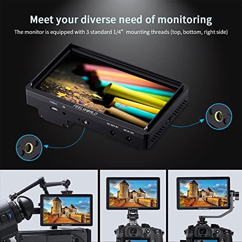 FEELWORLD FW568S caméra DSLR de 6 Pouces avec Le Signal 3G SDI 3DLUT Full HD 1920x1080 IPS F970 Alimentation Externe et Kit d’Installation