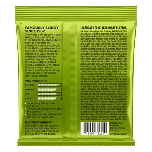 Ernie Ball Regular Slinky Jeu de 3 cordes filées en nickel pour guitare électrique, calibre 10-46