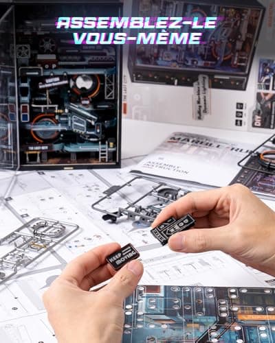 ROWOOD Circuit à Billes Monde Parallèle Kits de modélisme électrique pour adultes et enfants à construire, Puzzle 3D avec LED, Cyberpunk Miniature Ville avec Multi-Combinaison, Cadeau créatif pour lui