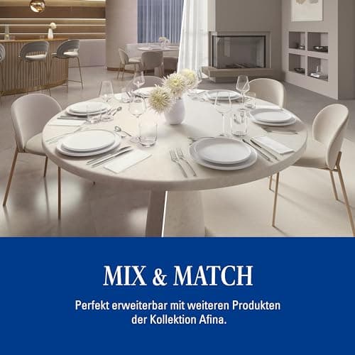 Villeroy & Boch - Sous-tasse à café Afina en porcelaine premium, sous-verre pour tasses à café, Fabriquée en Allemagne, compatible lave-vaisselle et micro-ondes, empilable, blanche