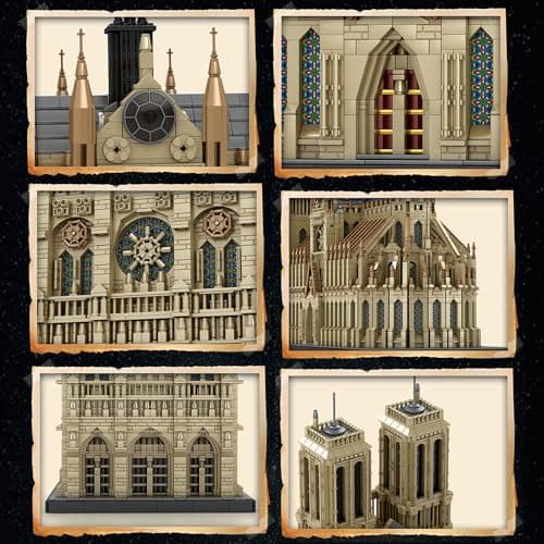 MISINI 66016 Kit de construction Notre-Dame de Paris, 8868 pièces, grande architecture, kit de modèle de construction de renommée mondiale pour adultes, modèle d'exposition à collectionner