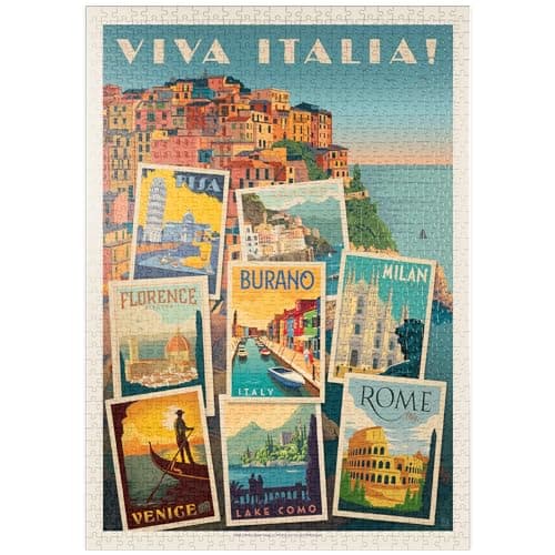 MyPuzzle Italy : Viva Italia ! Collage, Affiche Vintage - Premium 1000 Pièces Puzzle - Collection spéciale MyPuzzle de Anderson Design Group