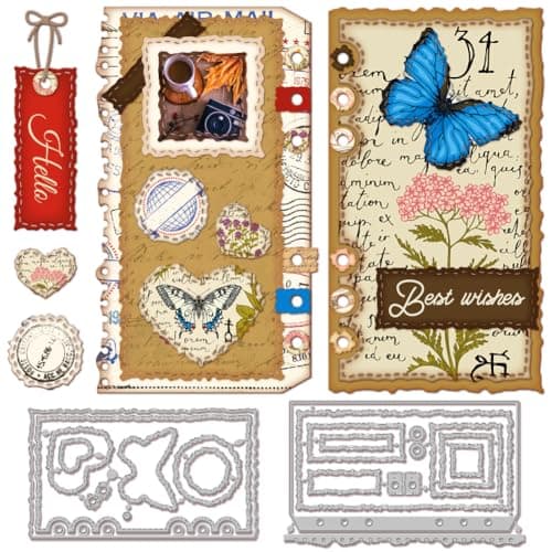 GLOBLELAND Matrices de Découpe de Page de Planification pour la Fabrication de Cartes Page Intérieure D'Album Matrices de Découpe en Métal Modèle de Bricolage Scrapbooking Gaufrage en Papier Décor