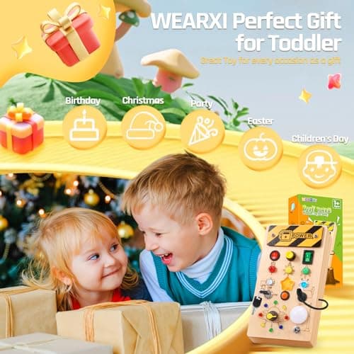 WEARXI Montessori Busy Board Jouet Bebe 1 an, Jouet Enfant 2 Ans, Cadeau Bebe 1 an, Cadeau Enfant 1 an, Jouet Enfant 1 an, Jeux Bebe 1 an, Jeux Enfant 1 an, Bebe Cadeau De Noël