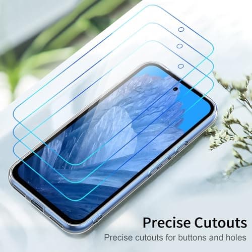 FLLAO Coque Compatible avec Google Pixel 8a Transparente avec 3 Verre trempé Protection écran, Souple Silicone Mince Étui Protection Bumper Housse TPU Téléphone Pixel 8a Cover