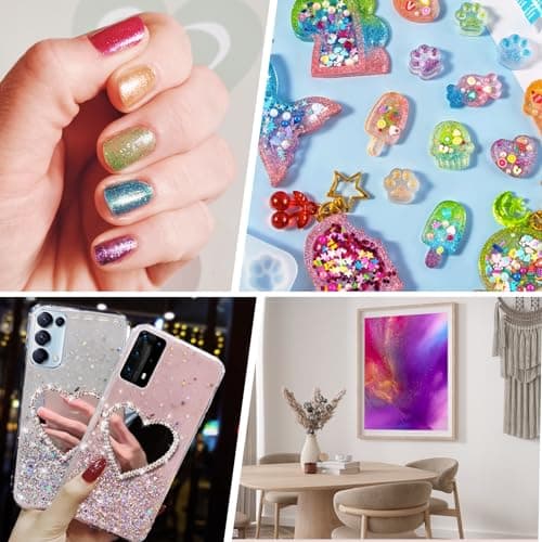 Royouzi 32 Pcs Paillettes Loisirs Creatifs, 32 x 8g (256g) Utilisé Pour Le Nail art, Le Maquillage, La Coiffure, Les FêTes, DéCoration Artisanale DIY Paillette