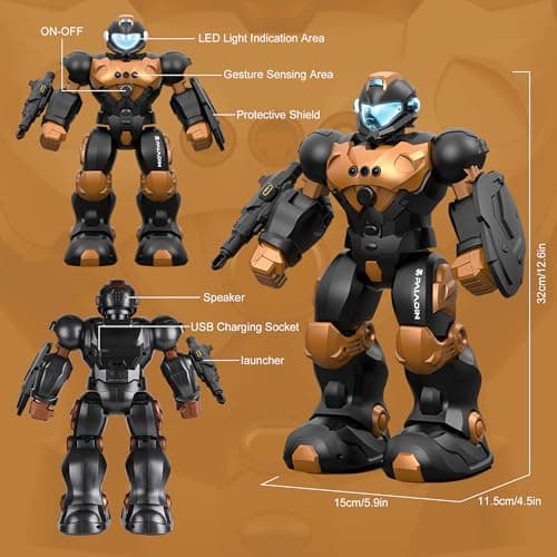 SKERITO Enfants Robot Jouet pour 4 5 6 7 8 9 10 Ans garçons et Filles, Bambin Danse Musique métal Robot, Enfants Programmation télécommande Robot, Cadeau d'anniversaire, Version Mise à Jour