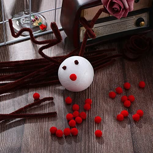 Perlin Lot de 100 pompons rouges de 30 mm - Couture Tilda - Pour travaux manuels amusants et créatifs - DEK86 x 5