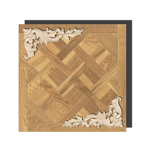 Gativs Bois Sculpté Decoration 4 Pièces Moulure Decorative Bois Applique en Bois Décalque Sculpté Bois Non Peint Sculpté Meuble Sculpté Onlay Applique en Bois pour Décoration Meuble,20 * 10cm