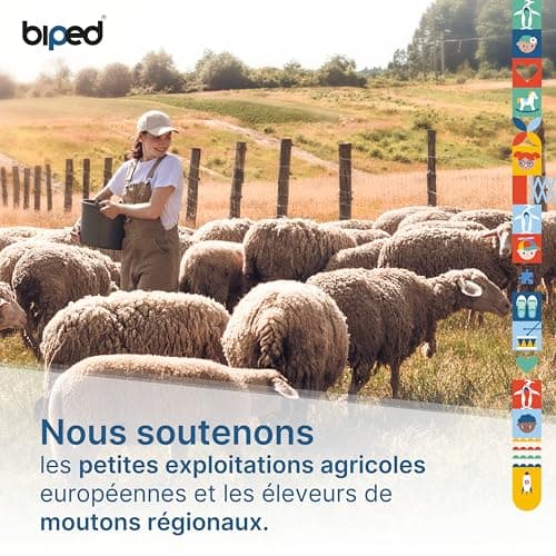biped 2 Paires de semelles en laine d'agneau pour enfants - Semelles d'hiver extra-épaisses - Semelles intérieures chauffantes pour toutes les chaussures et bottes pour enfants z1021(32-33)