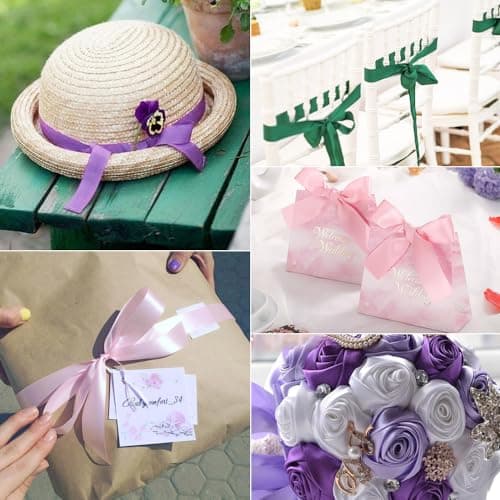 Bieiyhe 2 Rouleaux Ruban Satin Rose 20mm X 22m Ruban Cadeau Emballage Tissu Ruban Bouquet Mariage Ruban Decoratif Satin Polyester Ruban Satin Noel Rubans pour Couture, Présents, DIY Artisanat