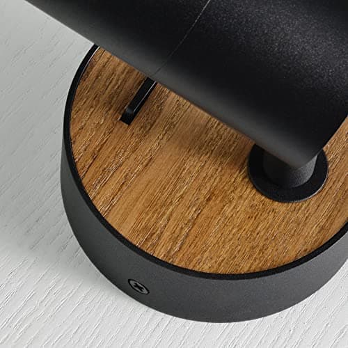 ouglres Applique Murale Noire Avec Interrupteur,2 Packs d'Appliques Murales En Bois Design Rétro En Aluminium,Applique Murale Intérieure Éclairage Compact Salon Chambre,Gu10(Ampoule Non Incluse)