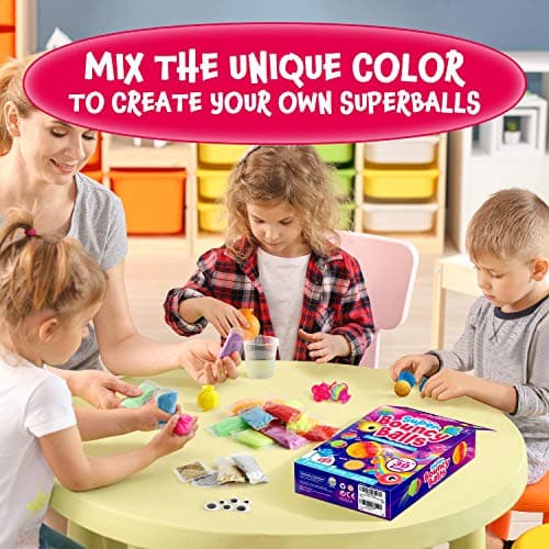 Dr. Daz - Bricolage balles rebondissantes Lot de 20 balles Multicolores pour Enfants à partir de 7 8 9 10 Ans