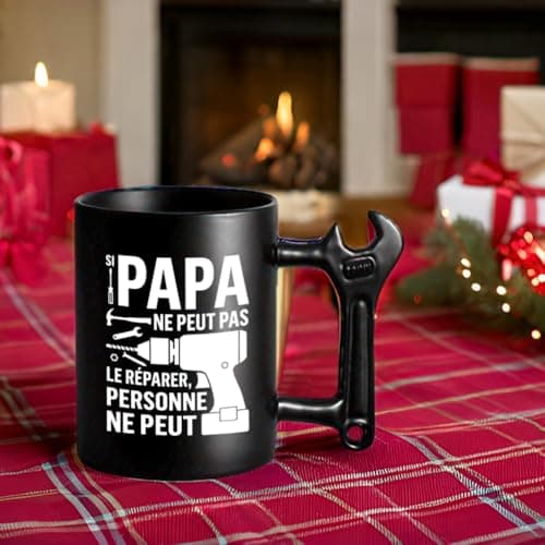 LOZACHE Tasse Papa, Si Papa Ne Peut Pas Le Réparer Personne Ne Peut Mug, Cadeau pour Papa Père Anniversaire, Noël, Fête des Pères