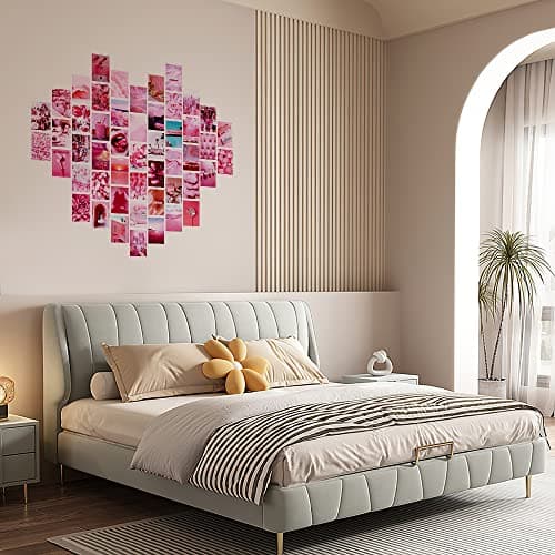 CLVPAI Kit Collage Mural-Aesthetic Affiche de Carte,ensemble d'impression de collage,impression d'art de mur pour les filles garçons de VSCO (Douceur)