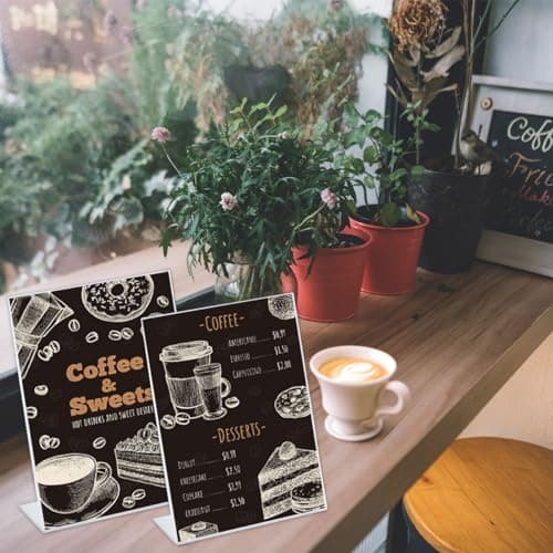 5PCS Presentoir de Table A4 en Acrylique, Porte de Menu A4 L-Standard, Support de Menu A4 en Acrylique pour Tables, Présentoir Support Plexi A4 pour Restaurant, Hôtel, école, Bureau, Conférence BUYGOO