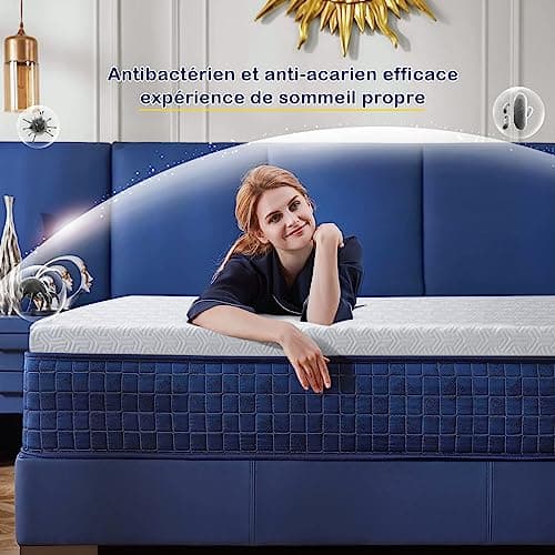 DUANDUAN Surmatelas 160 x 200 Memoire Forme - 7.5cm sur Matelas 2 Personnes 160x200,Epaisseur sur-Matelas pour Adulte Mémoire de Forme 160x200 cm avec Housse Amovible et Lavable