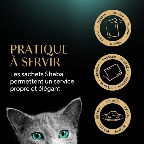 SHEBA Délices du Jour Sachets fraîcheur en sauce aux poissons pour chat 15x50g