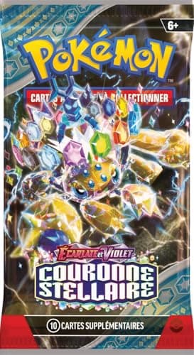 JCC Pokémon : Lot de boosters Écarlate et Violet – Couronne Stellaire (6 boosters)