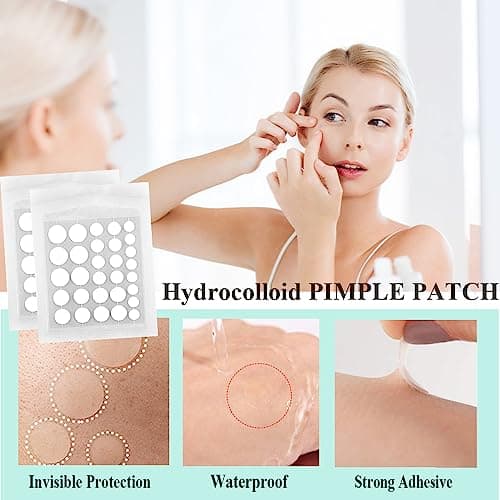 Zemolo 300PCS Patch Boutons Acne, Patch Acne Pimple Anti-Acné Imperméable Autocollants Hydrocolloïde pour Boutons Invisible pour Soin de la Peau
