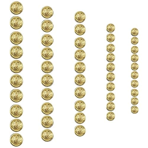 Zzcy 50 Boutons De Blazer Dorés Boutons Vintage En Métal Antique Pour Costumes Uniforme: 15 mm,18 mm,23 mm,25 mm,30 mm (Boîte)