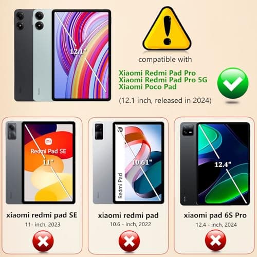 HEISHAYU Coque Étui pour Xiaomi Redmi Pad Pro/Pro 5G / Poco Pad 12.1 Pouce 2024, Housse de avec Veille/Réveil Automatique, Z-Vagues