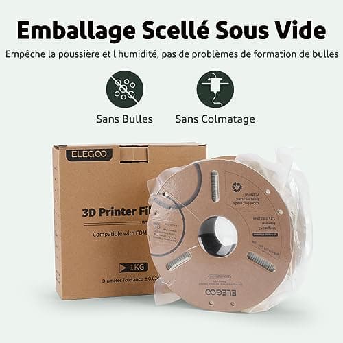 ELEGOO Filament PLA 1.75mm Beige 1KG, Filament pour Imprimante 3D Précision Dimensionnelle +/- 0.02mm Bobine de Carton Filament d'Impression 3D Convient à la plupart des Imprimantes 3D FDM