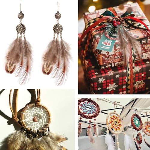 LURNODY 50 Pièces Plumes D'Artisanat Plume Decoration Plumes de Dinde Naturelles Plumes de Bricolage, pour Les Projets de Bricolage, Les Décorations de Vacances,DéCoration d'halloween