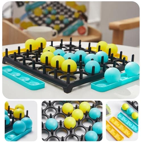 Jeu de Balle Rebondissante, Jeu de Société Interactif Parents-Enfants, Jeux de Table Balle Rebondissante, avec 16 Balles et 9 Cartes de Tâches, Bouncing Ball, Jeu Familial Amusant pour 2-4 Joueurs