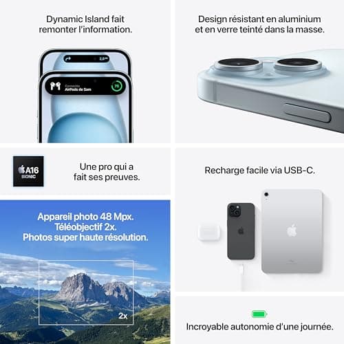 Apple iPhone 15 Plus (512 Go) - Bleu