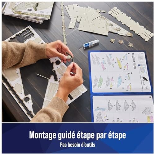 4D BUILD - Puzzle 3D Star Wars - Maquette Star Wars 223 Pièces - Faucon Millenium Inspiré de la Saga - Puzzle Adulte - Jeu de Construction à Collectionner - Jouet adulte - Jeu Enfant 12 ans et +