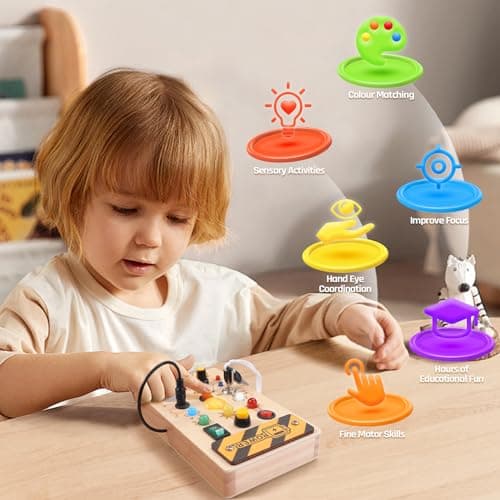 WEARXI Montessori Busy Board Jouet Bebe 1 an, Jouet Enfant 2 Ans, Cadeau Bebe 1 an, Cadeau Enfant 1 an, Jouet Enfant 1 an, Jeux Bebe 1 an, Jeux Enfant 1 an, Bebe Cadeau De Noël