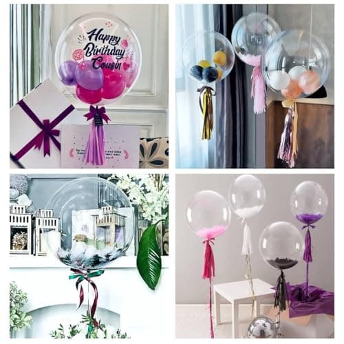 Bobo Balloons Lot de 20 ballons transparents à bulles pour ballons - 50cm - Ronds Clairs Ballons, cadeaux pour Noël, mariage, décoration de fête d'anniversaire?24 Pouces?
