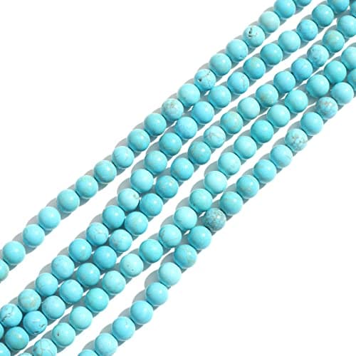 Pierre naturelle 8mm Turquoise ronde en cristal d'énergie pour percer les perles lisses de bricolage pour les bracelets, les colliers et les boucles d'oreilles.