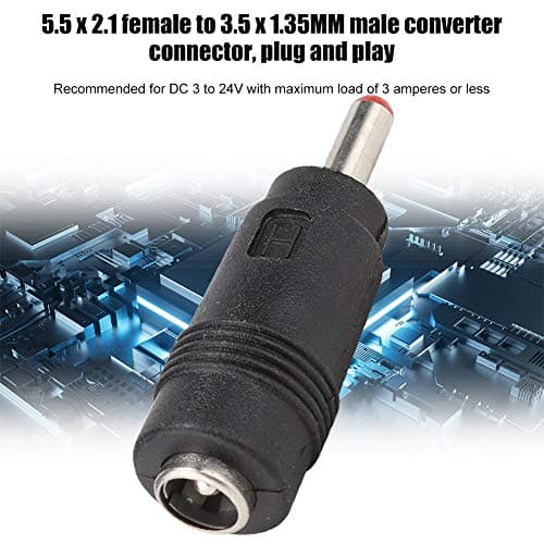 Bewinner 5PCS DC 3 à 24 V Mini Adaptateurs d'alimentation, 5.5 x 2.1 Femelle à 3.5 x 1.35MM Mâle Adaptateur CC Connecteur Audio & Vidéo Routeur Convertisseur de Puissance, Noir