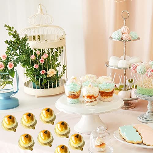 JJQHYC 50 Pièces Boîtes à Dessert Mini Boîtes à Gâteaux Transparent Boîte à Pâtisserie Cadeau Rond Boîte d'emballage à Gâteau pour la Fête de Mariage Anniversaire