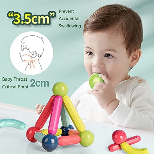 SVYHUOK Bloc Construction Magnetique Enfant 64 Pièces Jeux Construction Magnetique, 3D Jouets Magnétiques Créer l'imagination Infinie, Cadeau pour Les Garçons et Les Filles A la Maison et à L'école