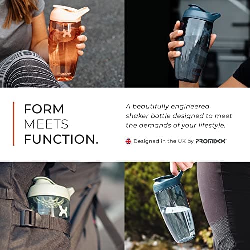 Promixx Shaker – Bouteille shaker de protéines de qualité supérieure pour shakes complémentaires – Facile à nettoyer et durable, 700 ml, Blanc Arctique