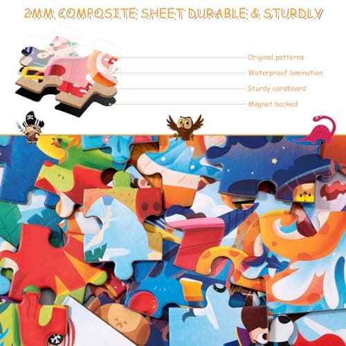 Jouet Puzzle en Magnétique pour Enfant, Montessori Puzzle en Bois de Animaux Dinosaure, Livre de Puzzle Assorti Jouet Éducatifs Apprentissage Cadeau pour Fille Garçon 3 4 5 Ans