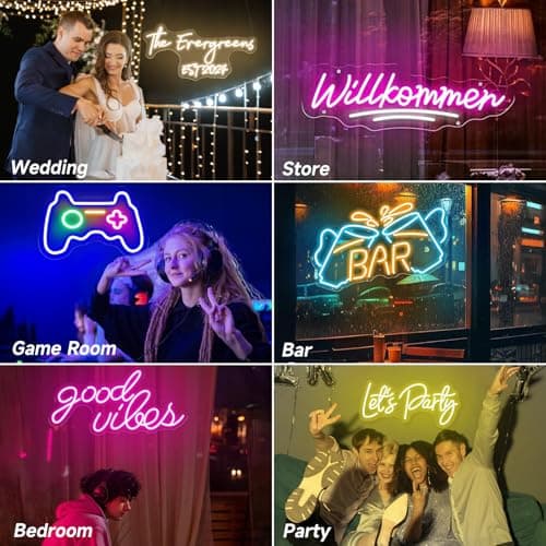 SIGNCLUBS Enseignes Lumineuses au Néon Led Personnalisé Pour Mur Décor Fête D'anniversaire De La Mariage Chambre À Coucher Bar Neon Personnalisable Custom Neon Sign
