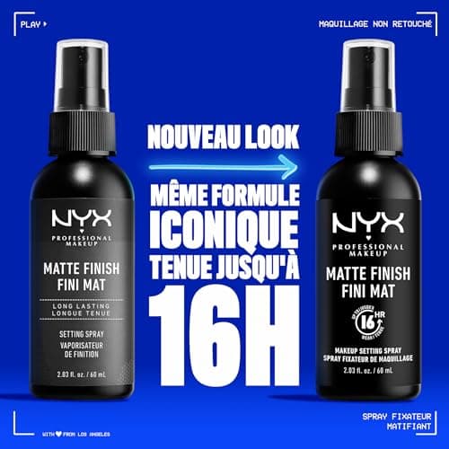 NYX Professional Makeup Spray Fixateur Setting Spray Dewy Finish, Spray de Finition, Tenue Longue Durée, Fini Mat, Formule Vegan, Lot de 2, Modèle : Matte | Formule vegan, Toutes carnations et types de peaux, Léger et rafraîchissant, Compatible fonds de teint