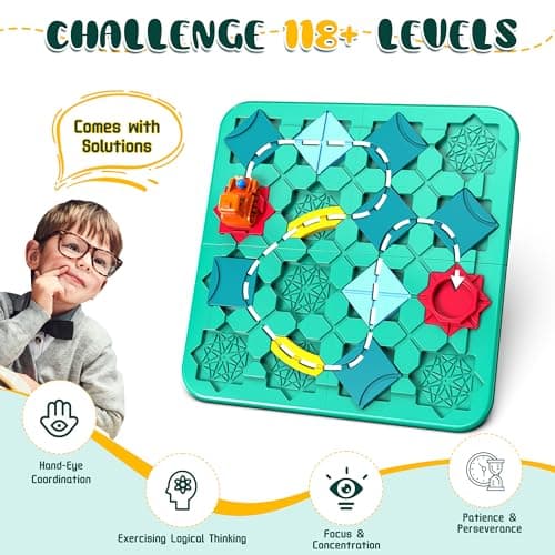 fygurso Jeux de société STEM, Puzzle Logical Road Builder, Jouets pour Enfants, Casse-tête Montessori pour la Petite enfance, Cadeaux d'anniversaire pour Les Enfants de 4 à 8 Ans