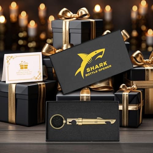 LKKCHER Décapsuleur 2 en 1 en forme de requin, porte-clés fantaisie, tire-bouchon, ouvre-bouteille de bière, cadeau de vin et de bière pour homme, cadeau de fête des pères, cadeaux de Noël, cadeaux
