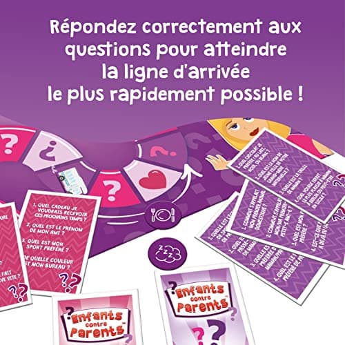 Jeu de Plateau Familial Jeux de Société pour Enfants et Adultes Quiz Jeu de Cartes Enfants Contre Parents Version Française dès 6 Ans